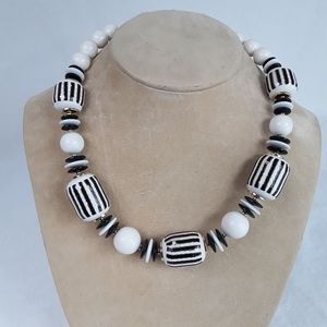 Vintage Chunky Wood Bead Necklace